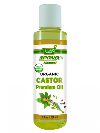 Premium Organic Castor Natural Skincare Oil - 8 oz - Click Image to Close