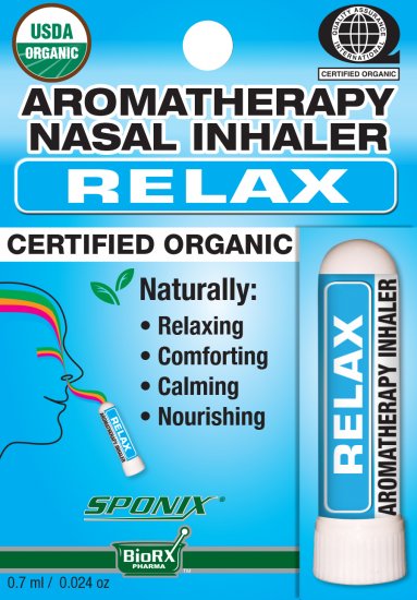 Organic Aromatherapy Nasal Inhaler - Relax - Click Image to Close