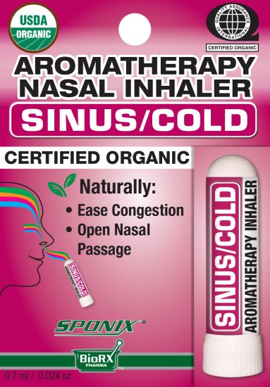 Organic Aromatherapy Nasal Inhaler - Sinus / Cold - Click Image to Close
