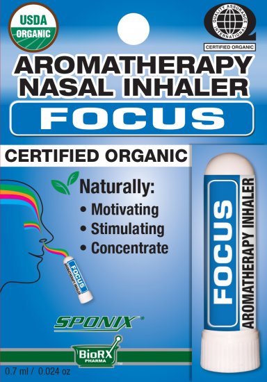 Organic Aromatherapy Nasal Inhaler - Focus - Click Image to Close